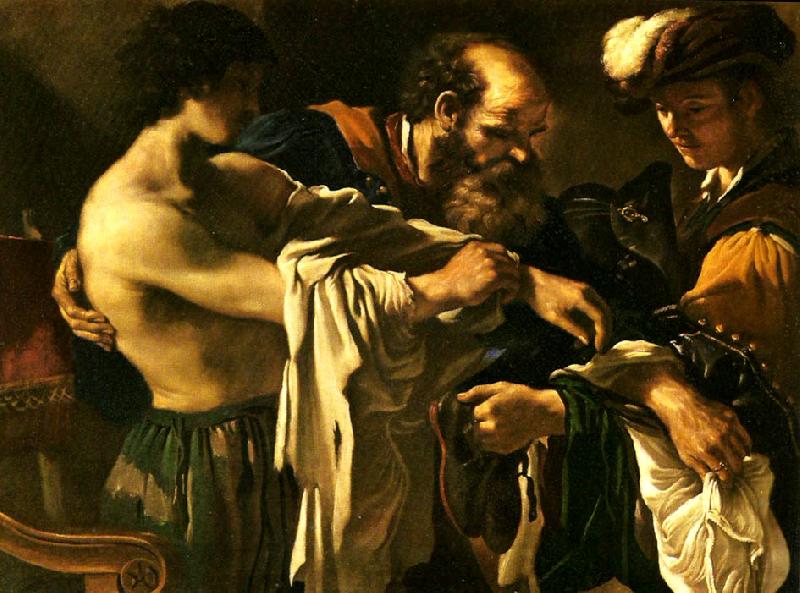 Giovanni Francesco  Guercino den forlorade sonens aterkomst Sweden oil painting art